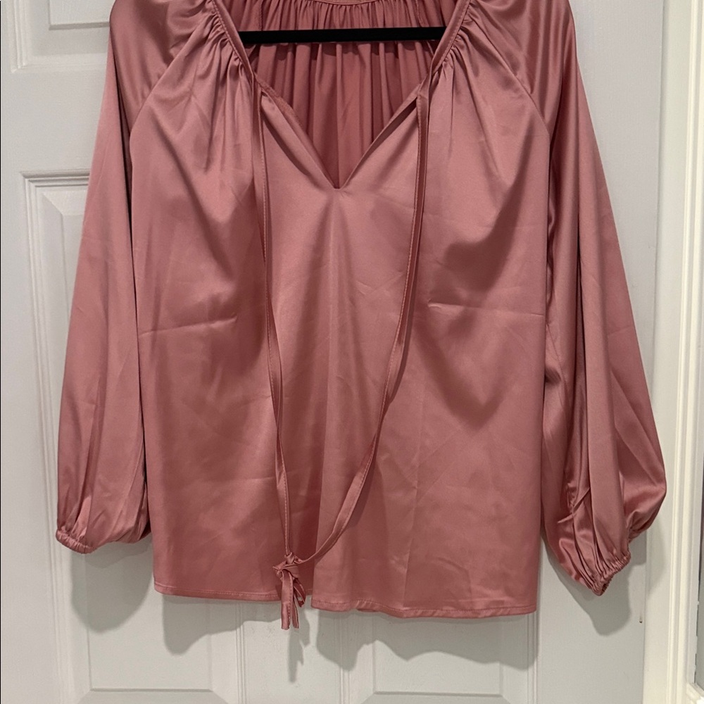SHEIN Dusty Pink Satin Blouses